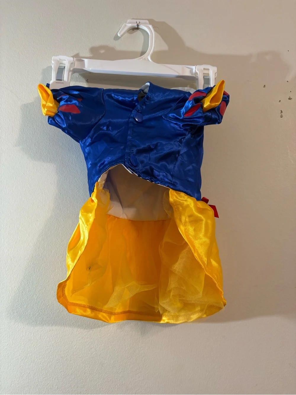 Disney Snow White dog costume blue bodice red slash yellow skirt SZ small medium